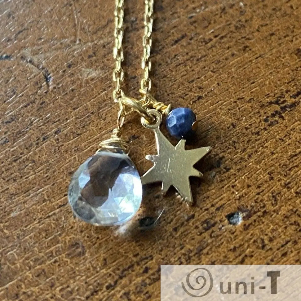 Star and Gemstone Charm Necklace Janine Gerade