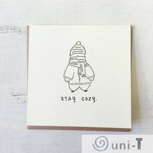 Stay Cozy - Letterpress Card Janine Kwoh