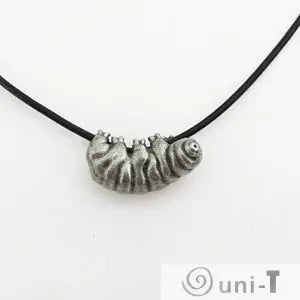 Front view of Tardigrade Necklace showcasing the silver water bear charm. A perfect gift for lovers of quirky and resilient creatures.