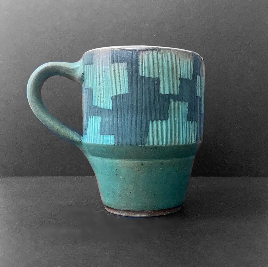 Textured Mugs - Mid Century Inspired Abstract Prints Sang Jeong Lee