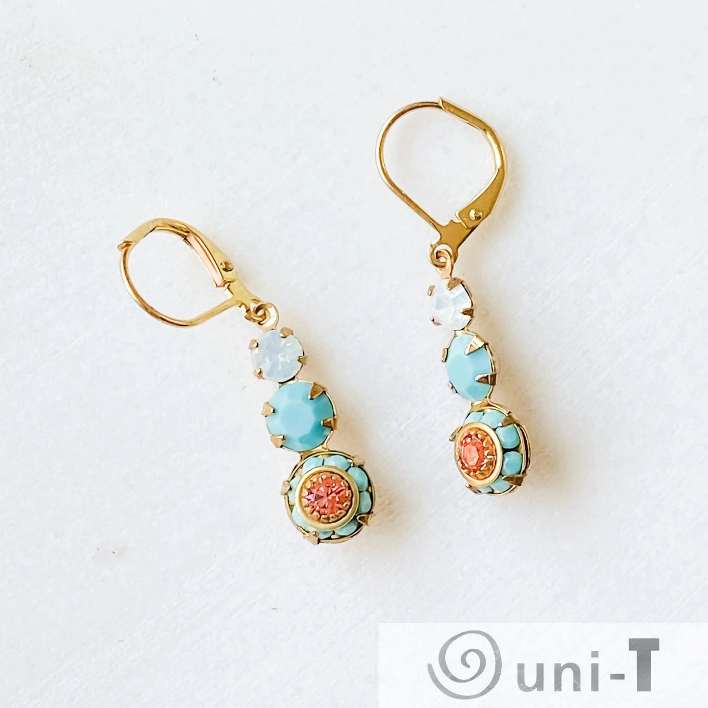 Three Tiers Crystal Earrings Kathy James