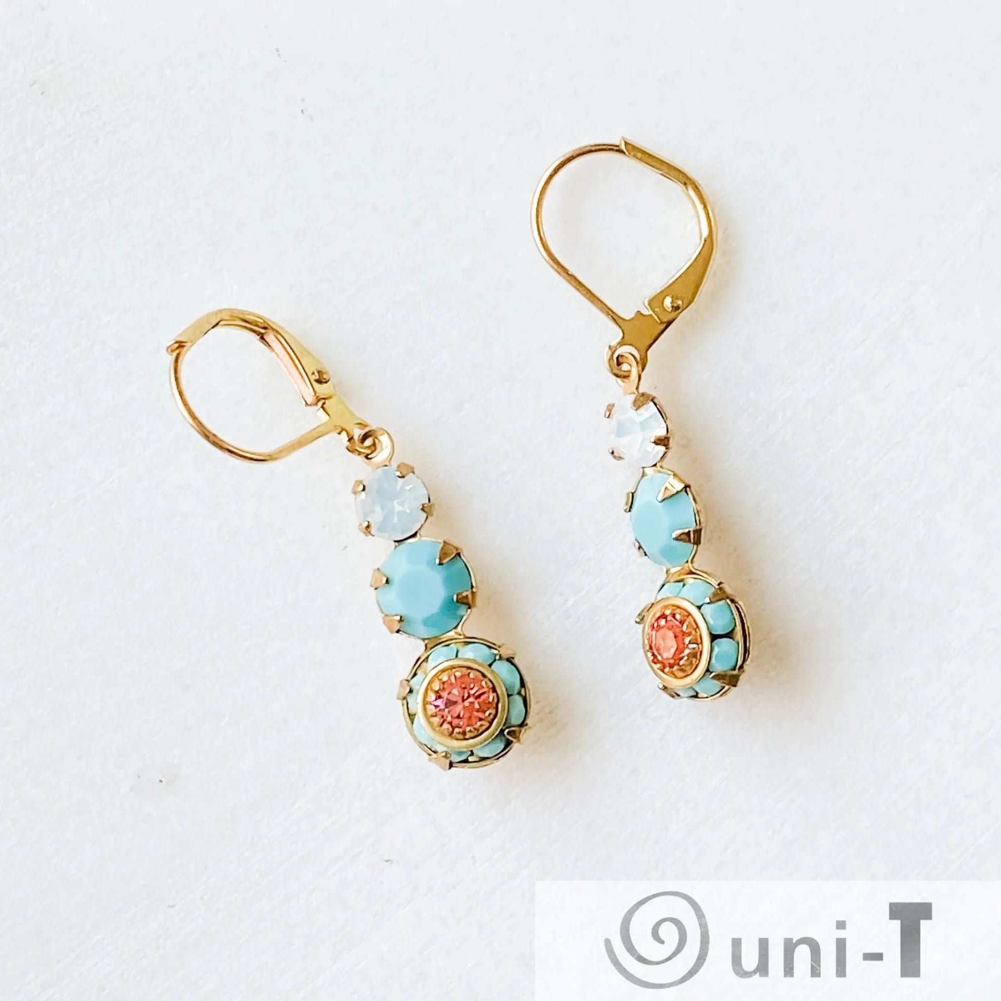 Three Tiers Crystal Earrings Kathy James