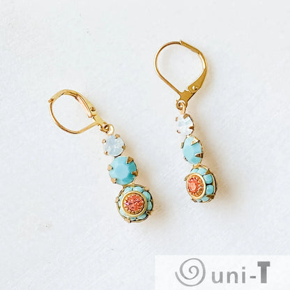 Three Tiers Crystal Earrings Kathy James