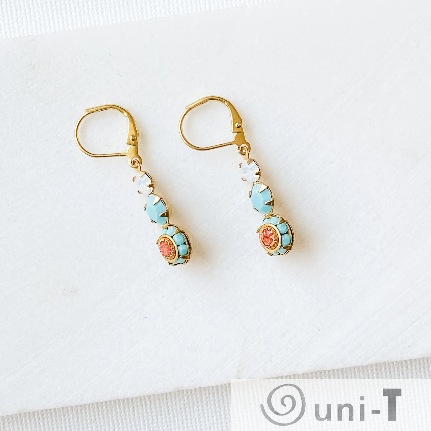 Three Tiers Crystal Earrings Kathy James