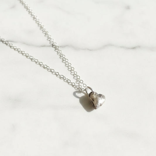 Tiny Silver Heart Necklace, Minimalist Necklace Janine Gerade