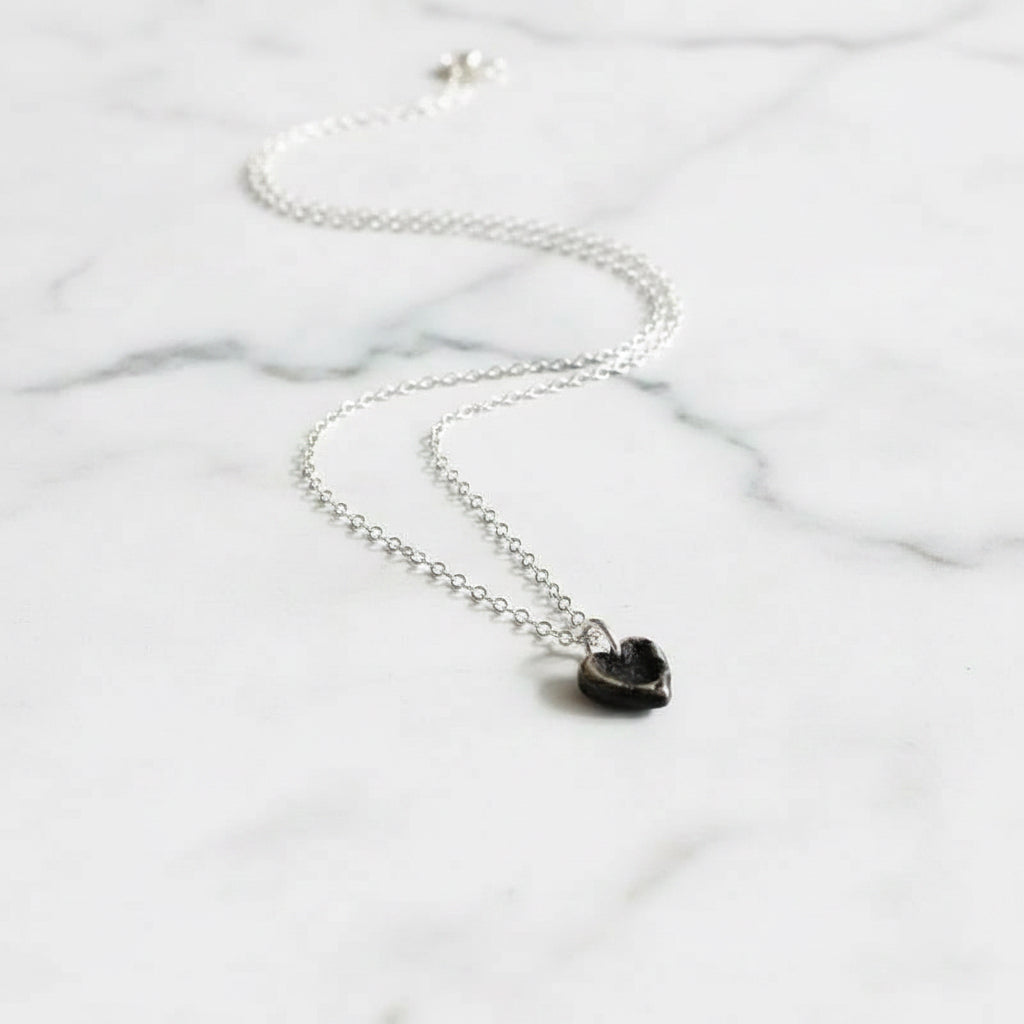 Tiny Silver Heart Necklace, Minimalist Necklace Janine Gerade