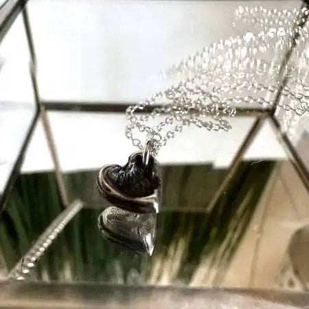 Tiny Silver Heart Necklace, Minimalist Necklace Janine Gerade