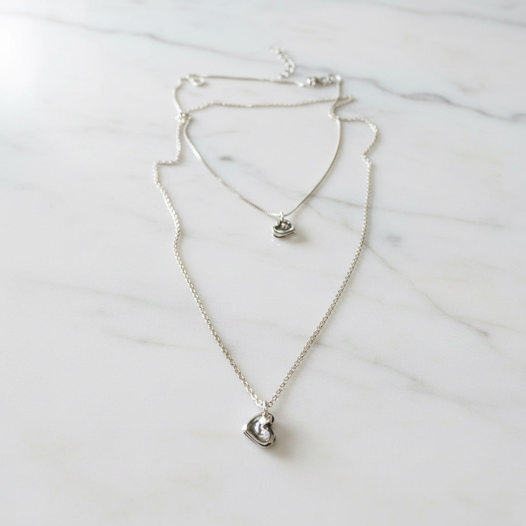 Tiny Silver Heart Necklace, Minimalist Necklace Janine Gerade