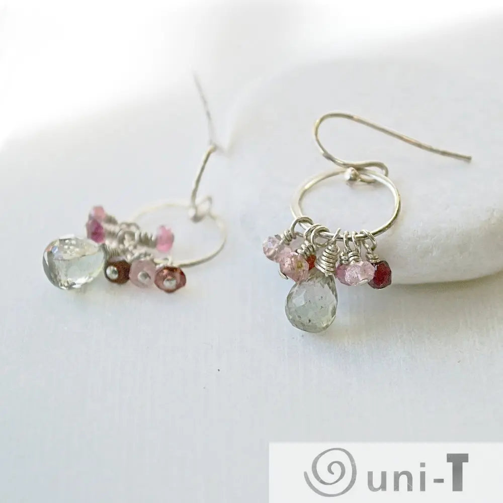 Tourmaline, Smoky Quartz & Sterling Silver Earrings Lisa Trachtman