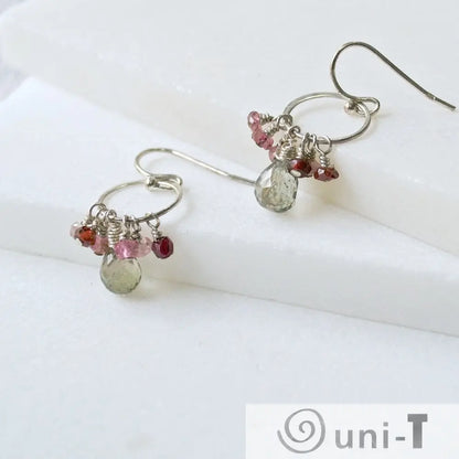 Tourmaline, Smoky Quartz & Sterling Silver Earrings Lisa Trachtman