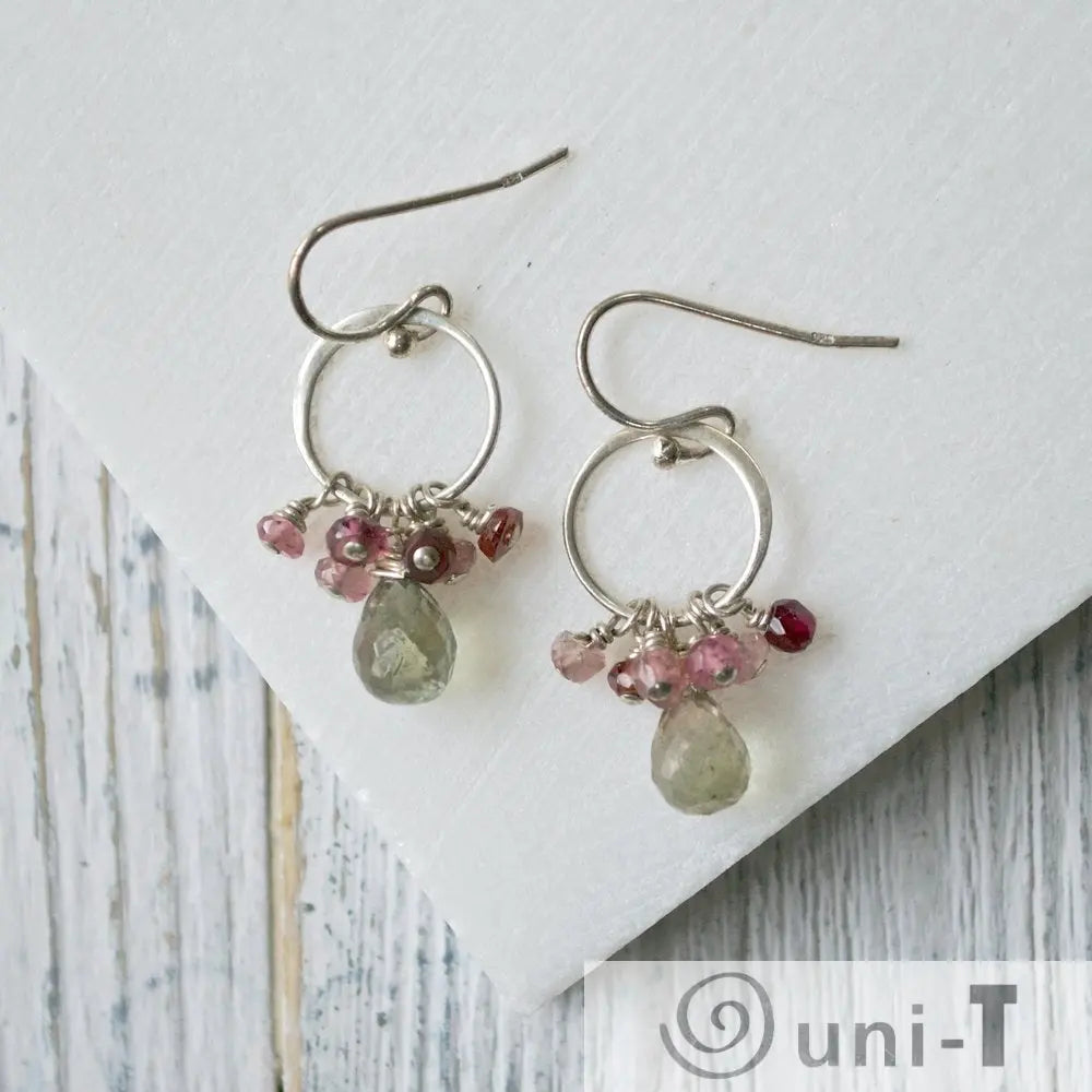 Tourmaline, Smoky Quartz & Sterling Silver Earrings Lisa Trachtman