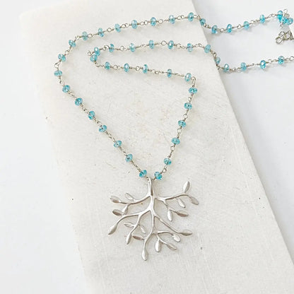 Tree Branch Plated Rhodium Necklace Kathy James