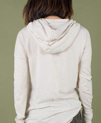 Tree Organic Cotton Cowl Neck Yoga Hoodie, Made in USA Uni-T