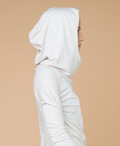 Tree Organic Cotton Cowl Neck Yoga Hoodie, Made in USA Uni-T