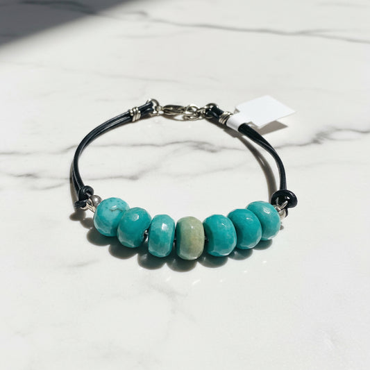 Turquoise Leather Bracelet - Janine Gerade