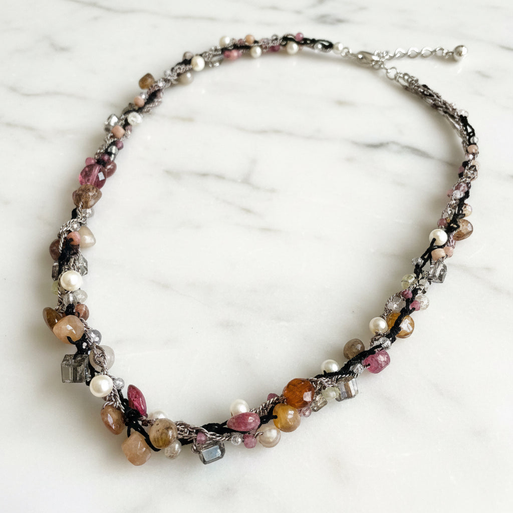 UNI-T-Silk Beaded Crochet Necklace Janine Gerade