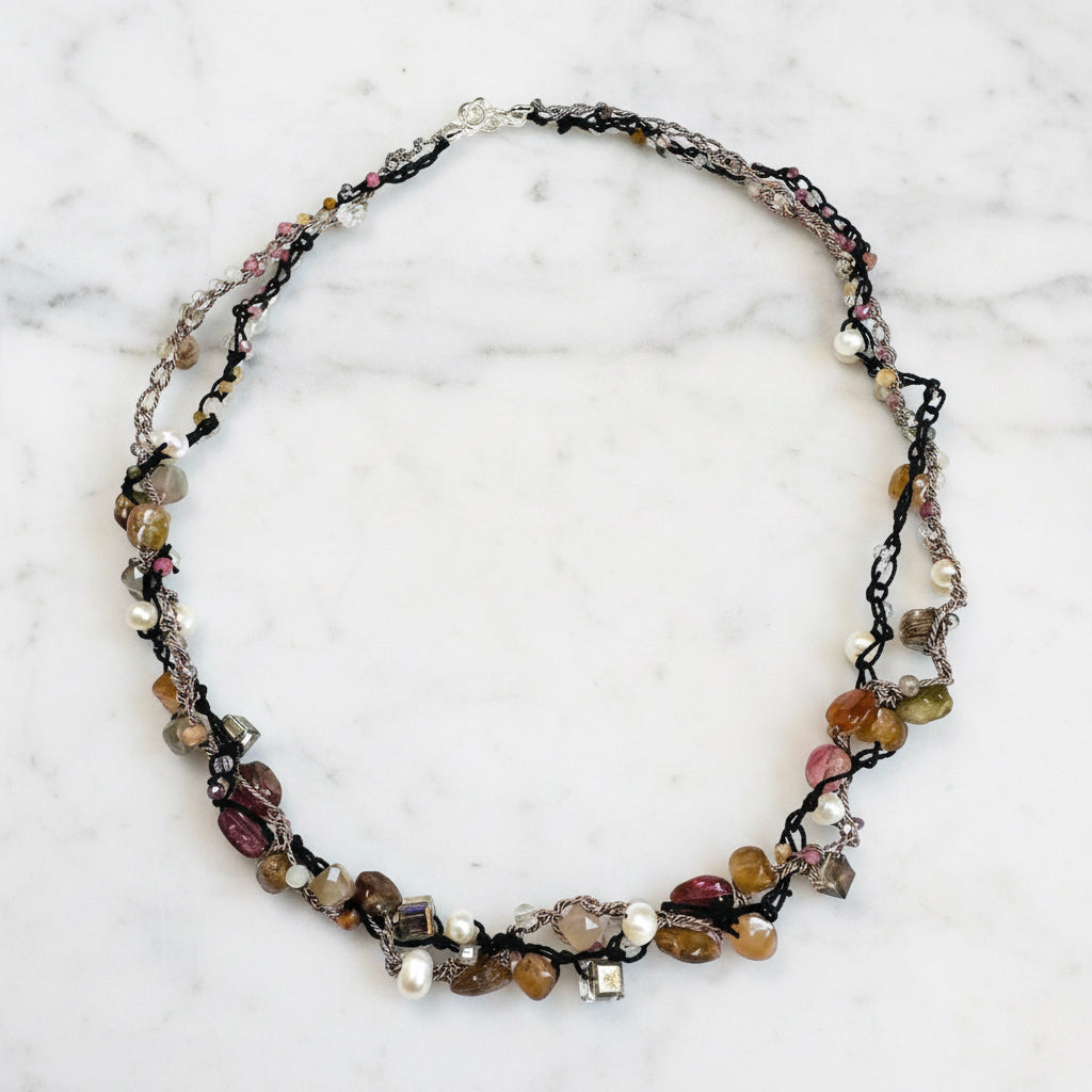 UNI-T-Silk Beaded Crochet Necklace Janine Gerade