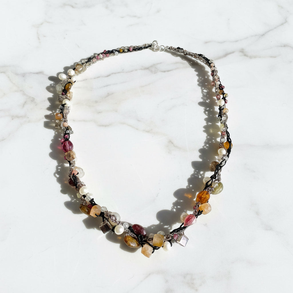 UNI-T-Silk Beaded Crochet Necklace Janine Gerade