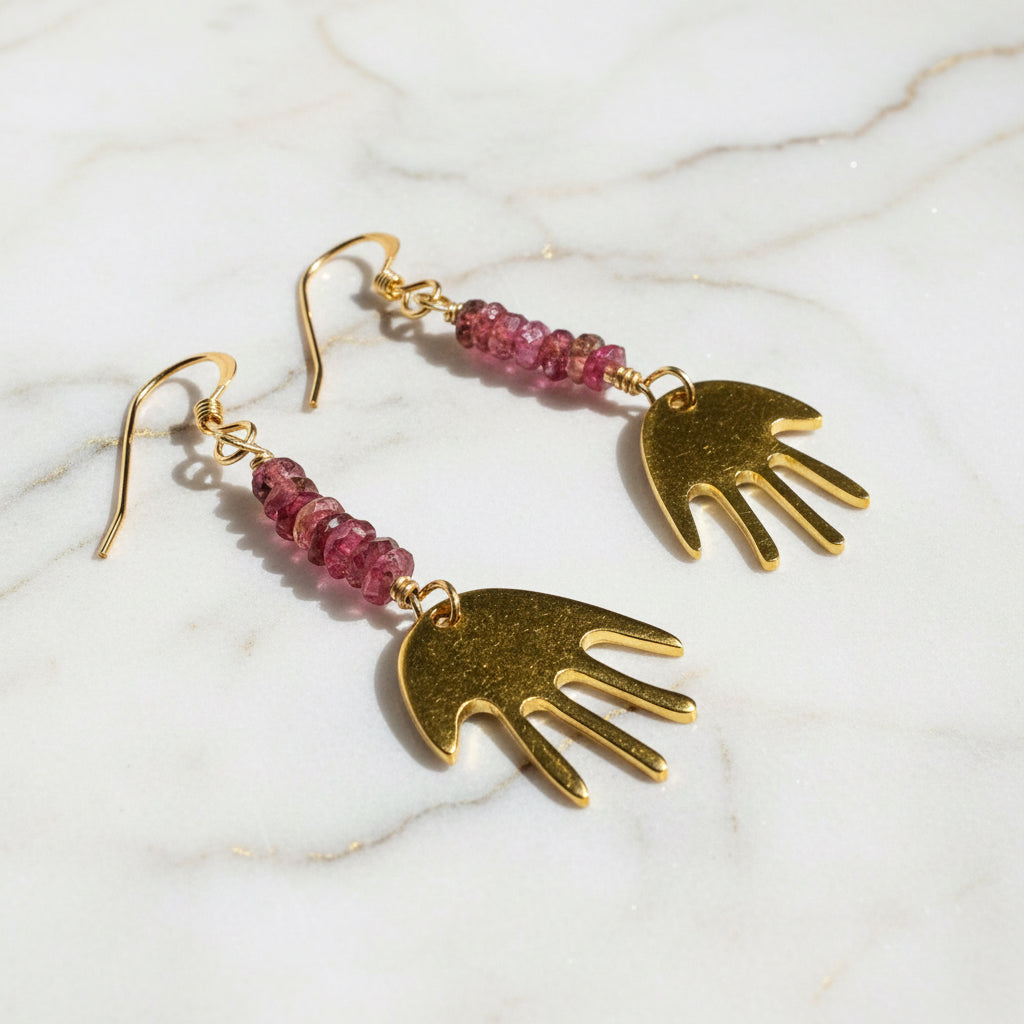 Uni- T Hand Earrings/ Golden Hands Earrings Janine Gerade