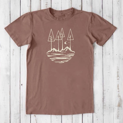 Clay brown Men's Nature T-Shirt in Bamboo & Organic Cotton with 'All the Good Things in Life' graphic, ideal for eco-friendly gifting.