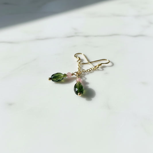 Uni- T- Tourmaline Drop Earrings, Tourmaline Chain, Gemstone Drops Janine Gerade