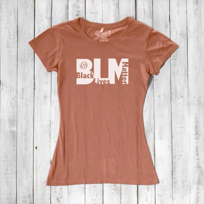 Rust orange Women's Black Lives Matter T-Shirt made from bamboo and organic cotton. Empowering activist tee by Uni-T.