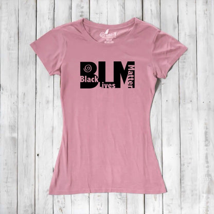 Pink Women's BLM T-Shirt in sustainable bamboo and organic cotton. Feminine activist tee supporting equality by Uni-T.