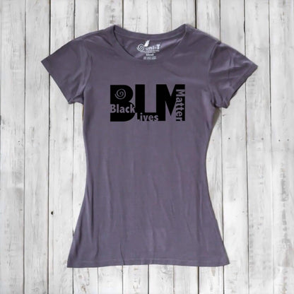 Purple Women's Black Lives Matter T-Shirt crafted from bamboo and organic cotton. Ethical fashion statement tee by Uni-T.
