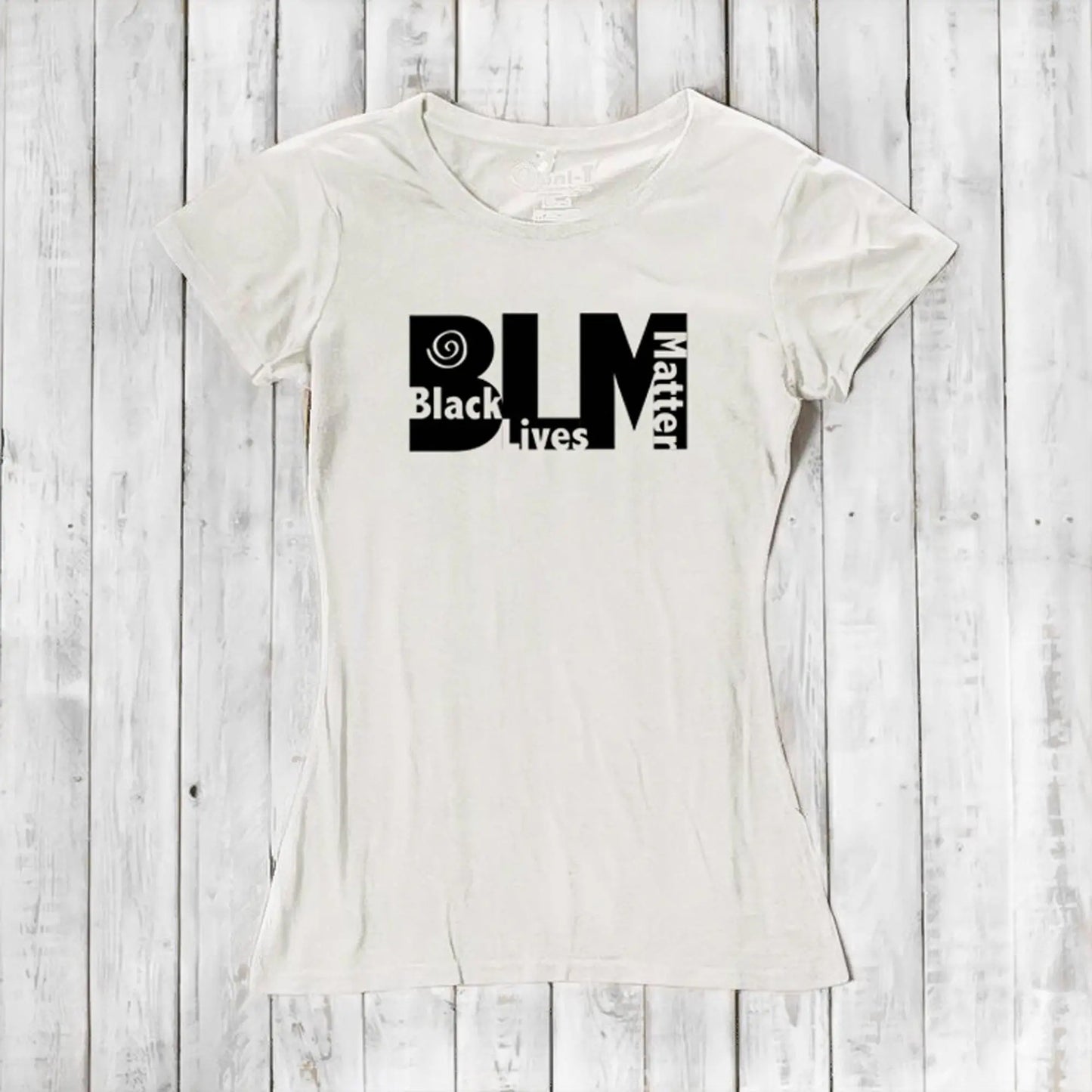 White Women's Black Lives Matter T-Shirt in bamboo and organic cotton. Clean, minimalist activist tee by Uni-T.