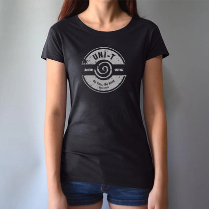 Black women's bamboo & organic cotton T-shirt with 'Be You Be Kind' graphic by Uni-T. A stylish and sustainable self-love statement tee.