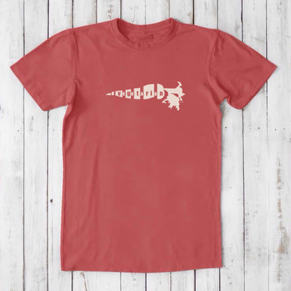 Red men's bamboo and organic cotton vegetarian T-shirt with cream 'Plant Power' carrot graphic, classic fit tee for plant-based lifestyle lovers.