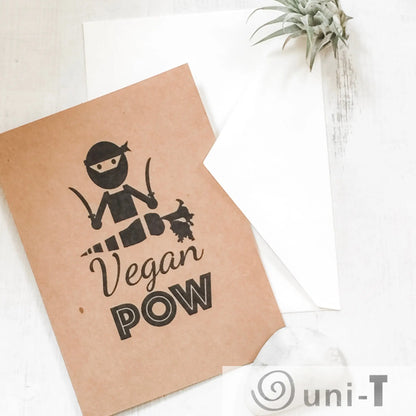 Vegan Pow Greeting Card 4X5.5 Uni-T