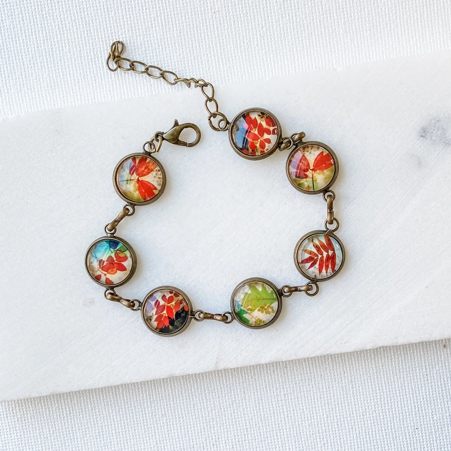 Vintage Prints Bracelets - Autum Leaves Kathy James