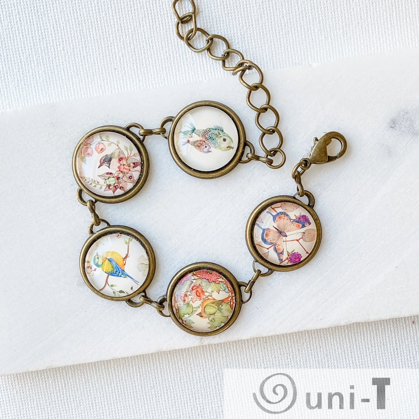 Vintage Prints Bracelets - Birds, Butterfly & Fish Kathy James