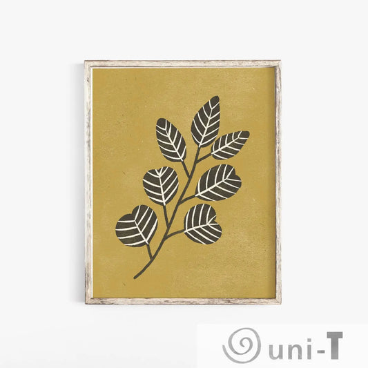 Wall Art Print Eucalyptus Branch - Black Mustard Pauline Stanley Studio