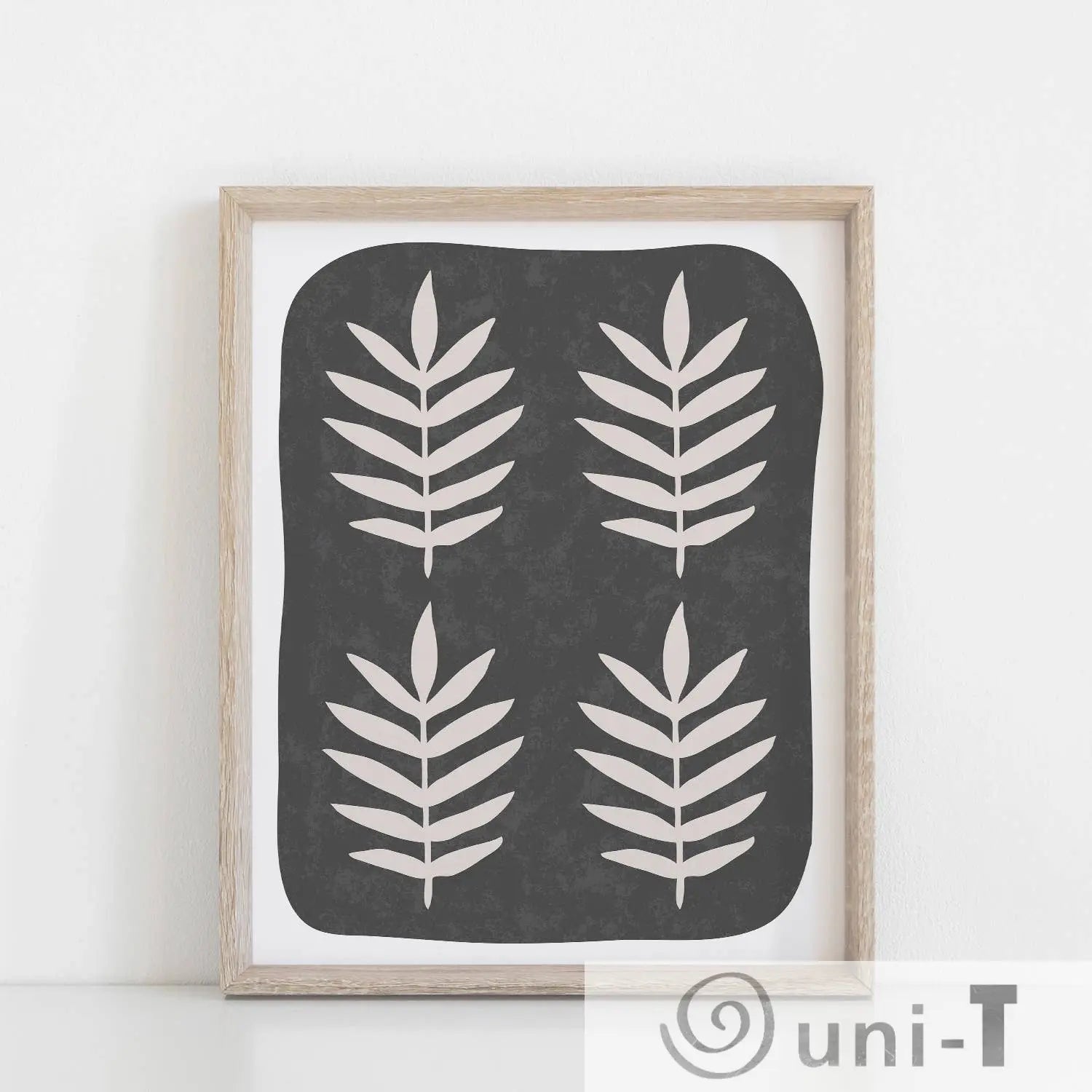 Wall Art Print Palm Leaf - Black Pauline Stanley Studio