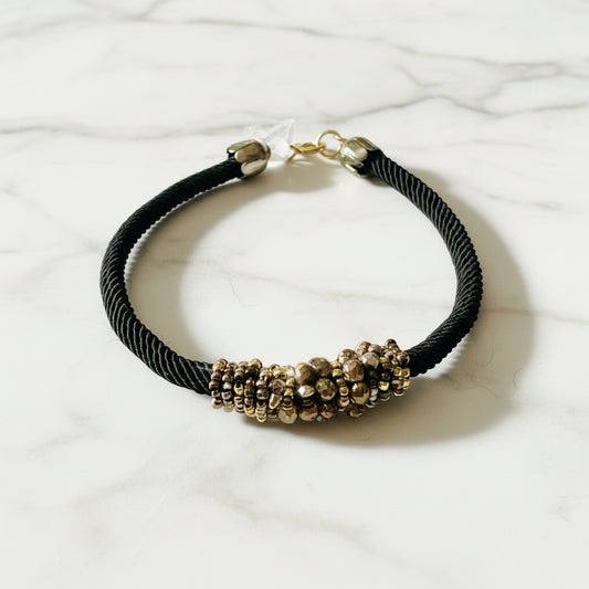 Woven Bracelet/Crystal/Pearl Bracelet, Chocolate Brown Bracelet Janine Gerade