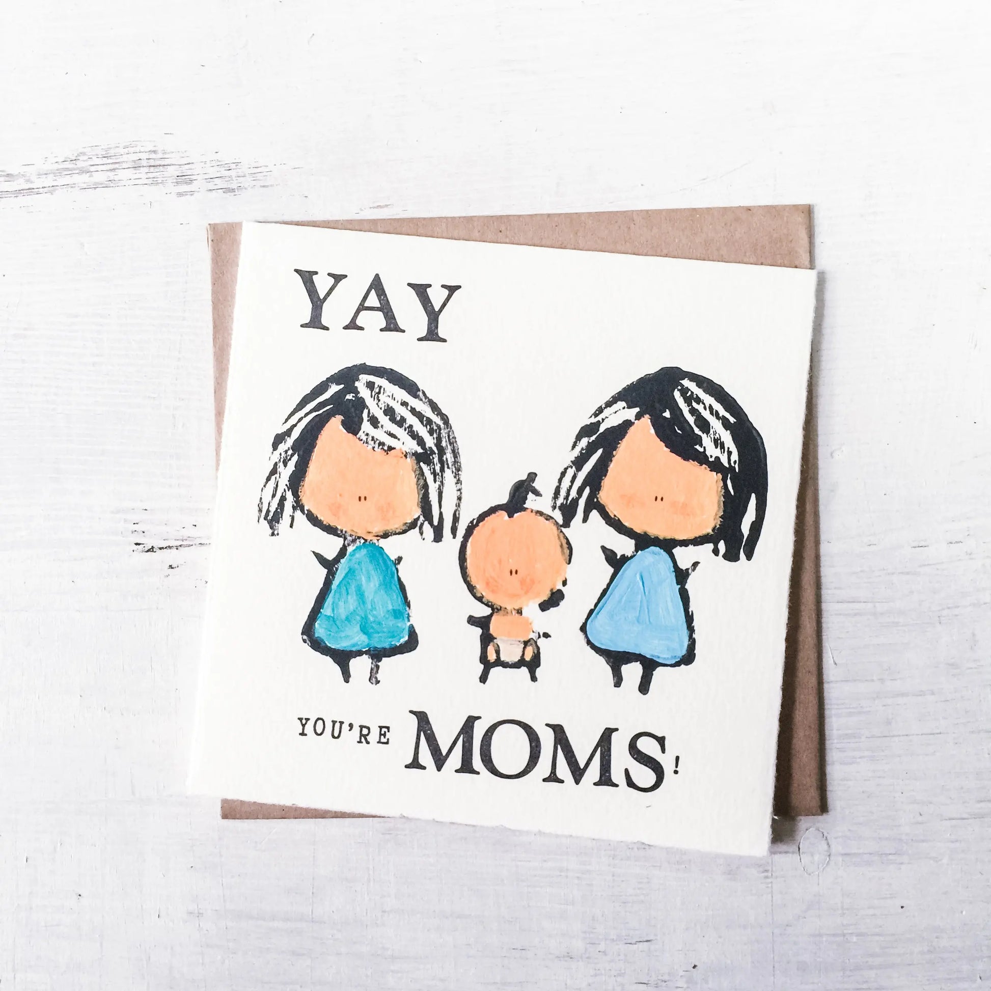 Yay You Are Moms / Dads! - Letterpress Greeting Card Janine Kwoh