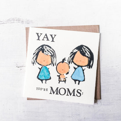 Yay You Are Moms / Dads! - Letterpress Greeting Card Janine Kwoh