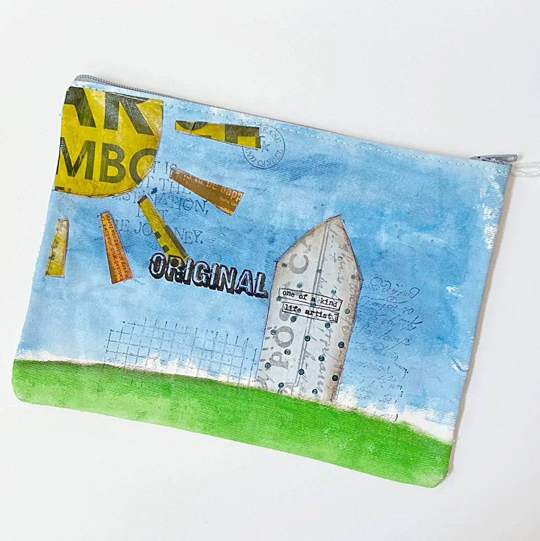 Zip Bags and pouches-Hello friend / One of a kind artist Allison Lee