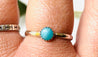 Larimar Gold Silver Ring, 5 mm Larimar smooth stone - US Size 9 Janine Gerade