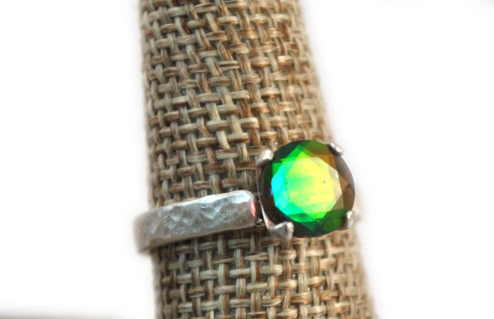Rainbow Quartz Doublet/ Mystical Quartz Ring/ Mystical Jewelry - size 8.5 Janine Gerade