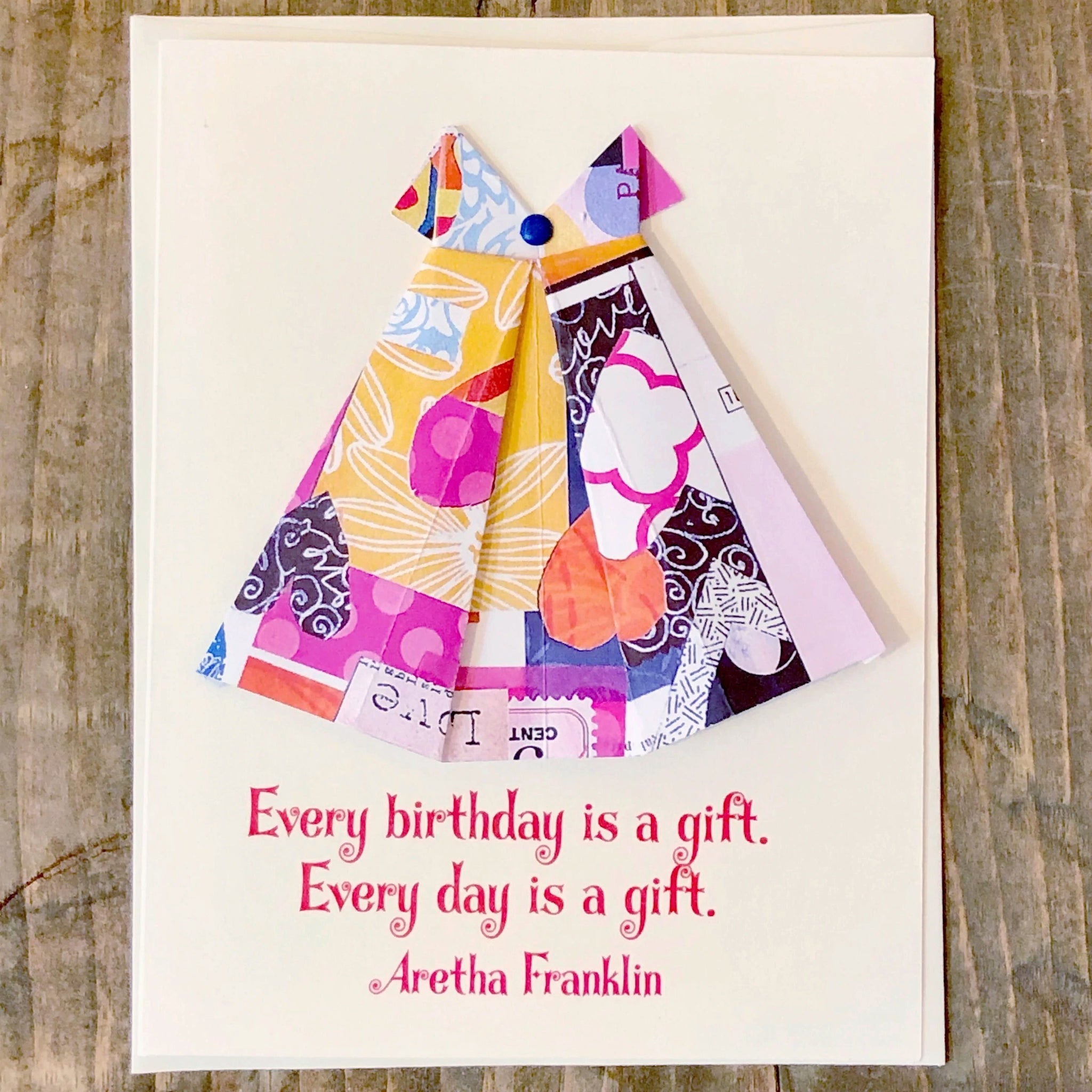 Birthday dresscard, Aretha Franklin Virginia Fitzgerald