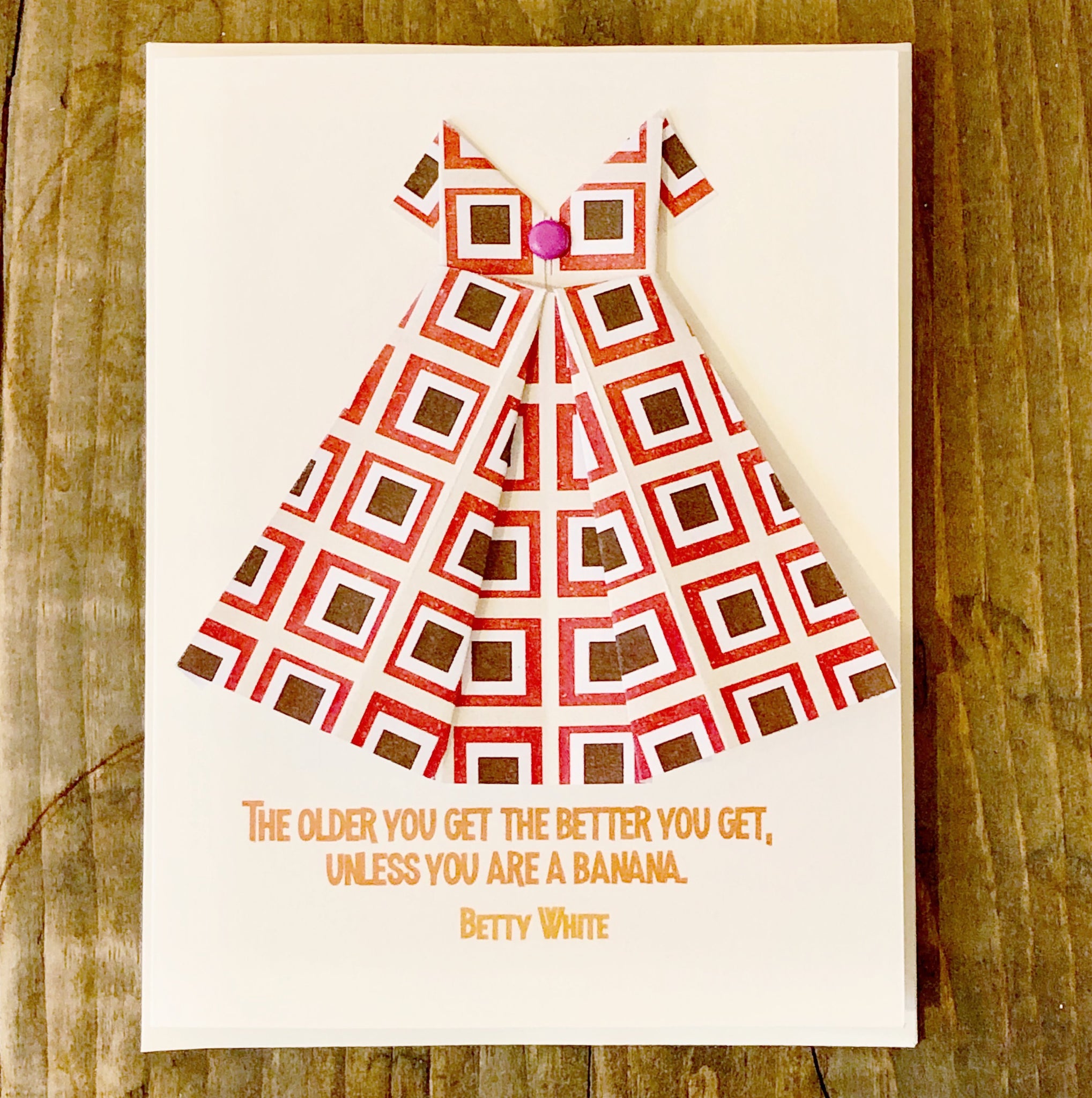 Birthday dresscard, Betty White Virginia Fitzgerald