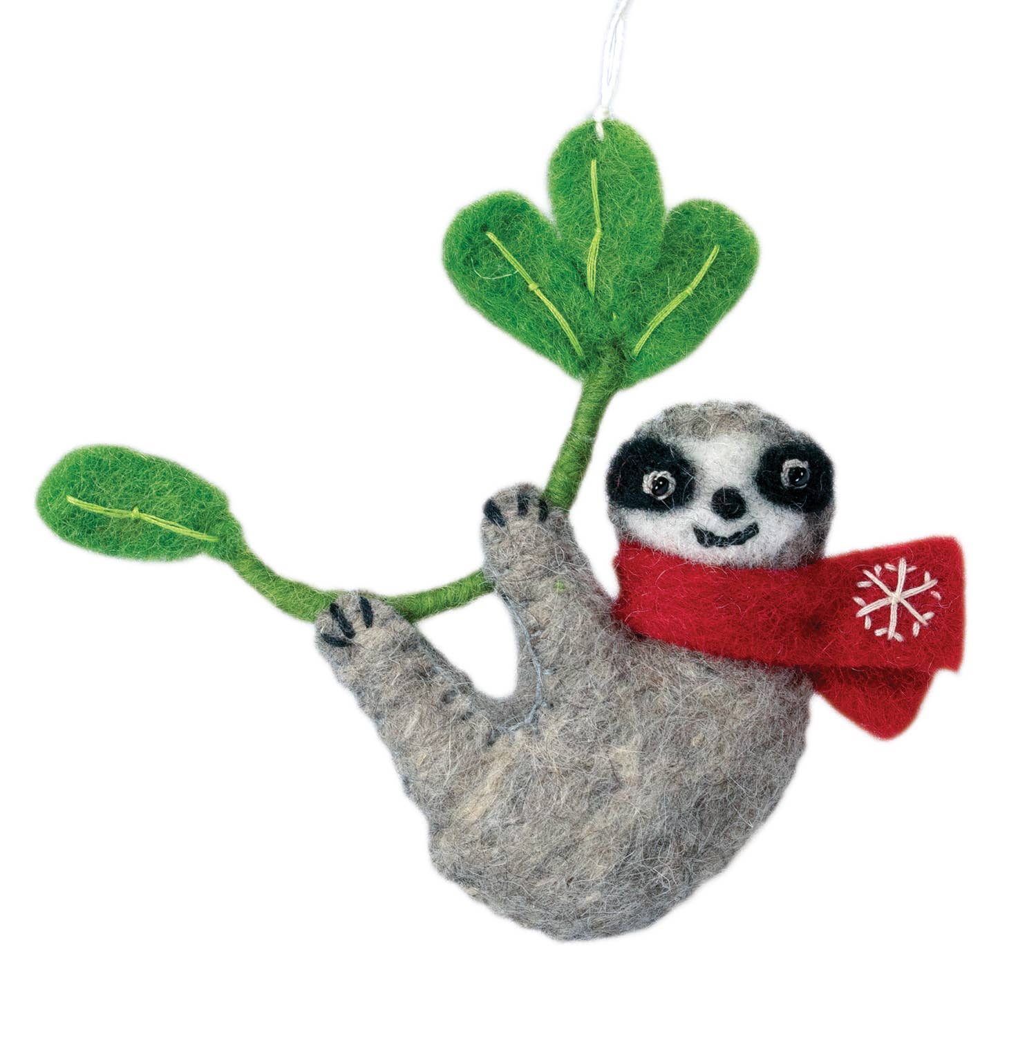 Snowflake Sloth Ornament dZi Handmade