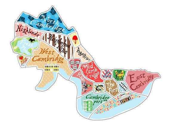 Map Magnets - Boston, Somerville, Cambridge, Martha's Vineyard Uni-T