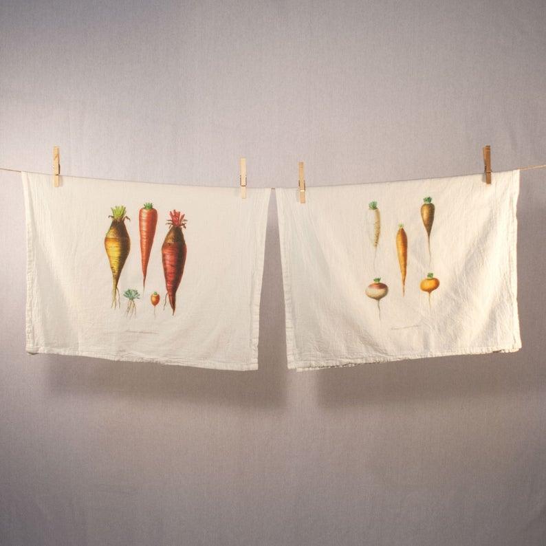 Root Vegetable Flour Sack Towels Uni-T Small Gifts