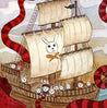 Kraken Giant Squid Pirate Ship Art Print Uni-T