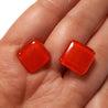 Recycled Black and Red Glass Stud Earrings, Simple Studs Carolina Portillo