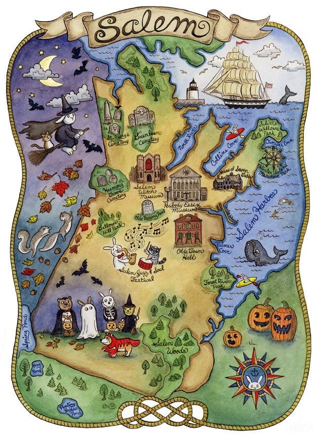 Massachusetts Neigborhood Map Art Prints 8&quot; x10&quot; Uni-T